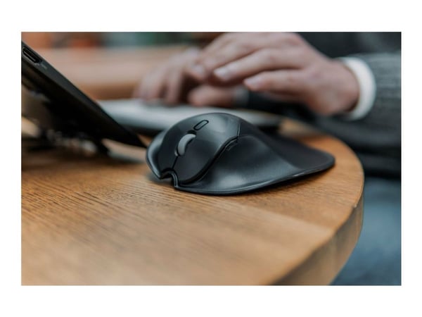 Bakker Elkhuizen HandShoeMouse Shift - Mus - ergonomisk - høyre- og venstrehåndet - laser - 3 knapper - trådløs - svart