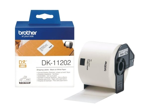 Brother DK-11202 - Svart på hvitt - 62 x 100 mm 300 etikett(er) (1 rull(er) x 300 forsendelsesetiketter - for Brother QL-1050, QL-500, QL-550, QL-5...