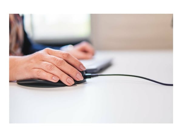 Bakker Elkhuizen Hippus small - Mus - høyrehendt - 2 knapper - kablet - USB - svart