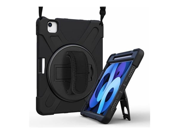 eSTUFF AUSTIN - Bagsidecover til nettbrett - grov - polykarbonat, silikon - sort - for Apple 11-tommers iPad Pro (M4)