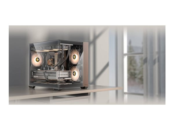 Antec CX600M Wood ARGB - Mid tower gaming - ATX - sidepanel med vindu (herdet glass) - ingen strømforsyning (ATX) - USB/Audio/Mic