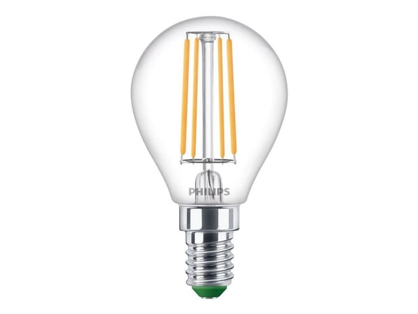 Philips LED - LED-filamentlyspære - form: P45 - klar finish - E14 - 2.3 W (ekvivalent 40 W) - klasse A - varmt hvitt lys - 2700 K