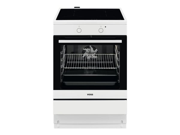 VOSS SurroundCook VKI60350HV - Komfyr - frittstående - bredde: 59.6 cm - dybde: 60 cm - høyde: 85 cm - med selvrens - hvit
