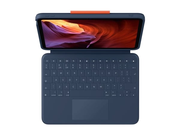 Logitech Rugged Combo 4 Touch - Tastatur og folioveske - med styrepute - Apple Smart connector - QWERTY - Storbritannia - klassisk blå - for Apple ...