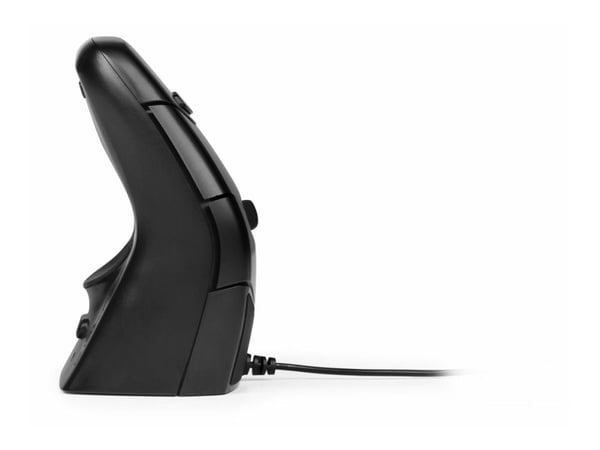 BakkerElkhuizen DXT 3 Precision - Vertikal mus - ergonomisk - høyre- og venstrehåndet - optisk - 7 knapper - kablet - USB-C - svart