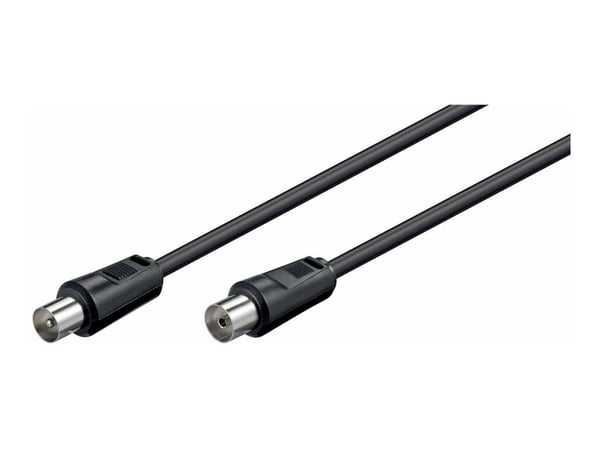 MicroConnect - Antennekabel - IEC-kobling hann til IEC-kobling hunn - 1.5 m - dobbeltskjermet koaksial - svart