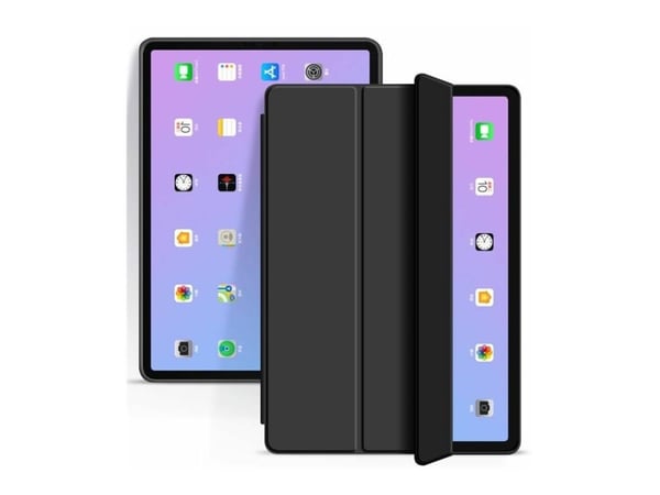 eSTUFF Denver - Vikbart fodral för surfplatta - termoplastisk polyuretan (TPU), polyuretanläder - svart - för Apple 13-inch iPad Pro (M4)