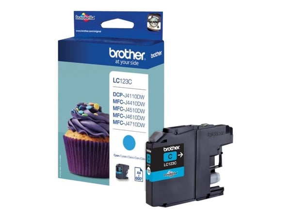 Brother LC123C, Syaani, 1 kpl, 600 sivua, Kertapakkaus