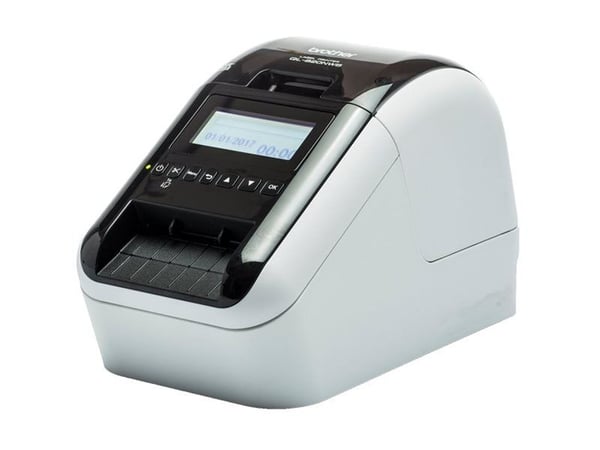 Brother QL-820NWB - Etikettskriver - tofarget (monokrom) - direktetermisk - Rull (6,2 cm) - 300 x 600 dpi - inntil 110 etiketter/min - USB 2.0, LAN...