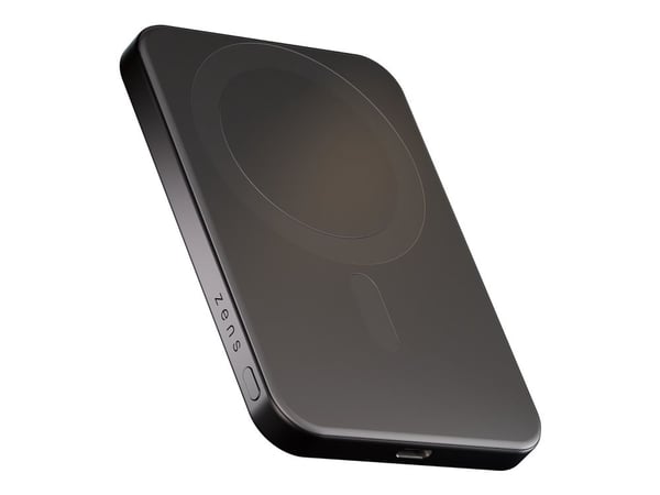 ZENS Pro 1 - Trådløs nødlader - slank - 5000 mAh - 15 watt - på kabel: USB-C - svart