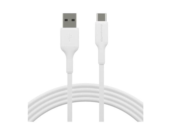 dbramante1928 re-charge - USB-kabel - USB-C hann til USB 2.0 A hann - 2 m - hvit - lade og synkronisere, braided, 100 % resirkulert plast