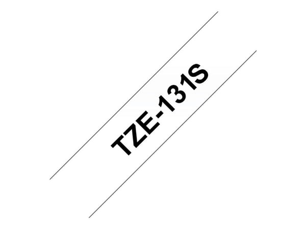 Brother TZe-131S - Svart på transparent - Rull (1,2 cm x 4 m) 1 kassett(er) laminert teip - for Brother PT-D210, D600, H110; P-Touch PT-1005, D450,...