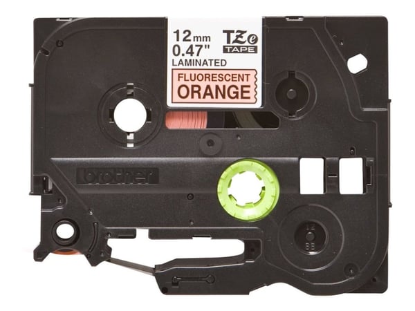 Brother TZe-B31 - Svart på fluorescerende oransje - Rull (1,2 cm x 5 m) 1 kassett(er) laminert teip - for Brother PT-D210, D600, H110; P-Touch PT-1...