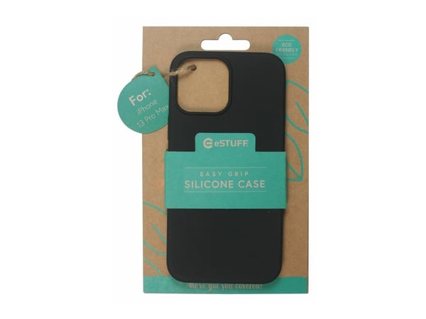 eSTUFF - Baksidedeksel for mobiltelefon - silikon - svart - for Apple iPhone 13 Pro Max