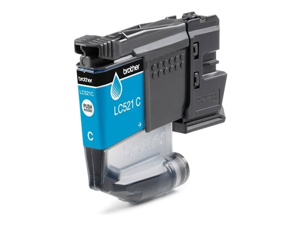 Brother LC521C, Blå, 1 stk, 500 Sider, Enkelt pakke