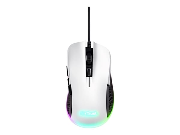 Trust GXT 922 YBAR - Mus - med belysning, gaming - högerhänt - optisk - 6 knappar - kabelansluten - USB 2.0 - vit