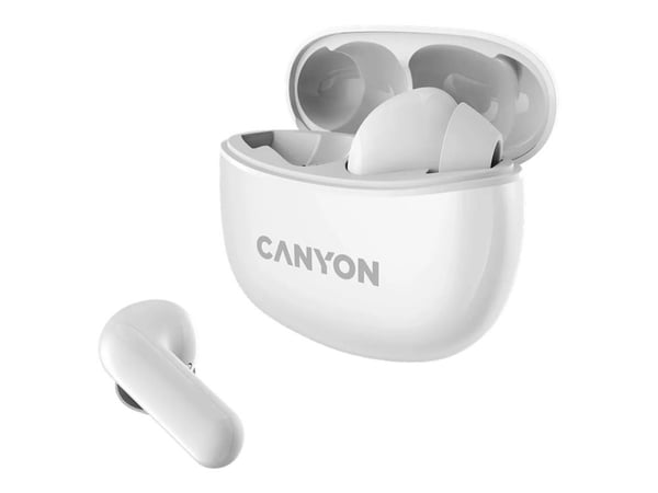 Canyon TWS-5 - True wireless-hodetelefoner med mikrofon - i øret - Bluetooth - hvit