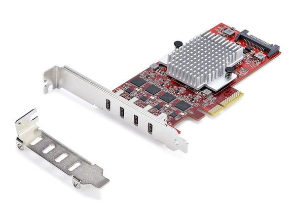 StarTech.com P10Q4C-USB-CARD, PCIe, USB Type-C, PCI 3.0, Rød, ASMedia - ASM3142 x4, ASMedia - ASM1543 x4, ASMedia - ASM2812X, 10 Gbit/sek.