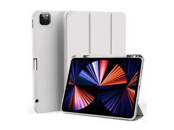 eSTUFF Miami - Tabletin kääntyvä suojus - polyuretaaninahka, termoplastinen polyuretaani (TPU), polykarbonaatti - harmaa, kirkas - 10,2" - Applen 1...