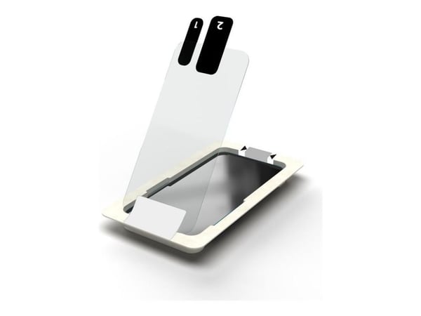 eSTUFF Titan Shield - Skjermbeskyttelse for mobiltelefon - med monteringsramme - glass - blank - for Apple iPhone 14 Pro