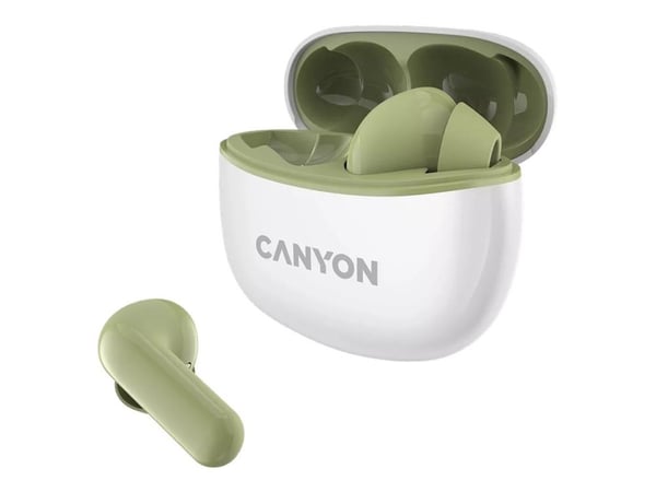 Canyon TWS-5 - True wireless-hodetelefoner med mikrofon - i øret - Bluetooth - grønn