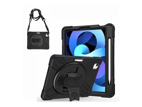 eSTUFF AUSTIN - Bagsidecover til nettbrett - grov - polykarbonat, silikon - sort - for Apple 11-tommers iPad Pro (M4)