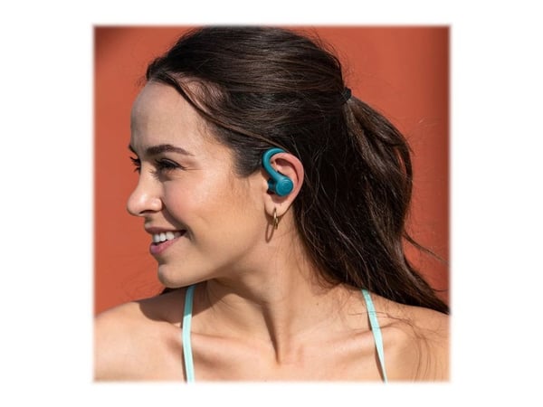 JLab Audio Go Air Sport - True wireless-hodetelefoner med mikrofon - i øret - over-øret-montering - Bluetooth - sjøgrønn