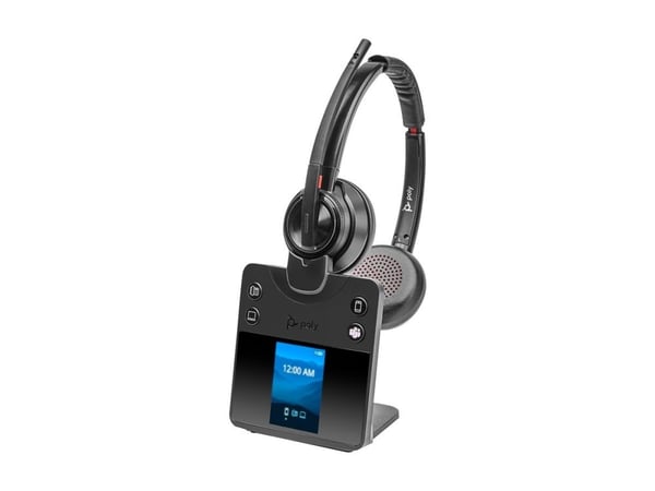 HP Poly Savi 8420 Office - Savi 8400 series - hodesett - on-ear - DECT / Bluetooth - trådløs - aktiv støydemping - svart - Certified for Microsoft ...