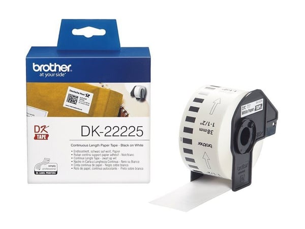 Brother DK-22225 - Papir - svart på hvitt - Rull (3,8 cm x 30,5 m) 1 rull(er) sammenhengende etiketter - for Brother QL-1050N, QL-500A, QL-500BS, Q...