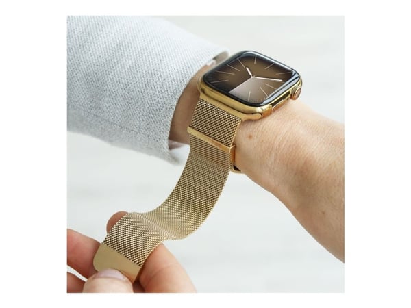 Vonmählen Milanese Loop 2 - Sløyfe for smart armbåndsur - 44/45/46/49 mm - gull - for Apple Watch Hermès Series 9, SE 3, Series 10, Series 11, Seri...