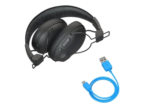 JLab Studio Pro - Hodetelefoner med mikrofon - full størrelse - Bluetooth - trådløs, kablet - aktiv støydemping - 3,5 mm jakk - svart