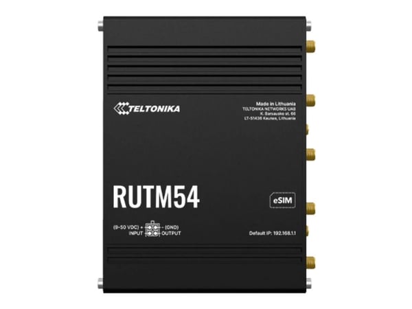 Teltonika RUTM54 - Trådløs ruter - WWAN 4-portssvitsj - 1GbE, PPP - Wi-Fi 5 - Dobbeltbånd - 5G, 4G, 3G - DIN-skinnemonterbar, overflatemonterbar, v...
