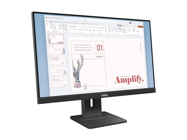 Lenovo ThinkVision E24-40 - LED-skjerm - 24" (23.8" synlig) - 1920 x 1080 Full HD (1080p) @ 100 Hz - IPS - 250 cd/m² - 1300:1 - 4 ms - HDMI, VGA, D...