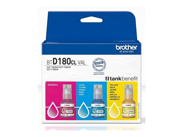 Brother BTD180CLVAL, Original, Blå, Magenta, Gul, Brother, DCP-T580DW, DCP-T583DW, DCP-T780DW, 5000 Sider, 3 stk