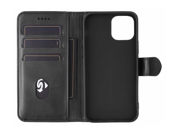 eSTUFF WALES - Lommebok for mobiltelefon - polyuretan (PU) - svart - for Apple iPhone 14 Pro