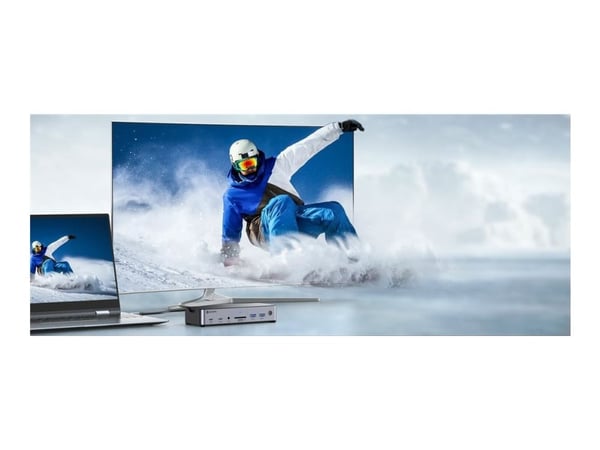 eSTUFF - Dokkingstasjon - USB-C - HDMI, DP - 1GbE - 150 watt