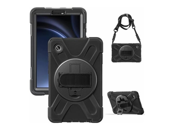 eSTUFF AUSTIN - Baksidedeksel for nettbrett - polykarbonat, silikon - svart - for Samsung Galaxy Tab A9