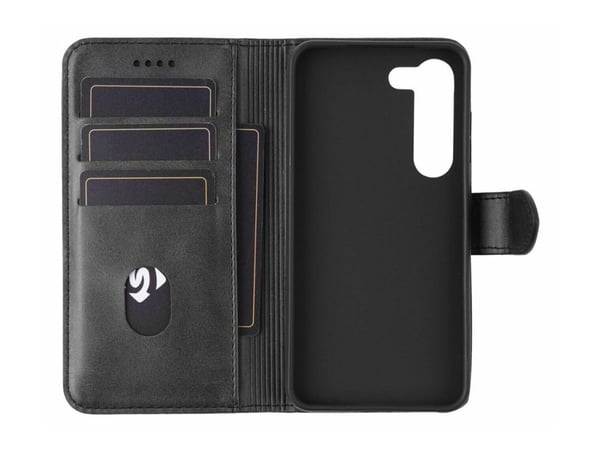 eSTUFF WALES - Flipomslag til mobiltelefon - polyuretan (PU) - sort - for Samsung Galaxy S25