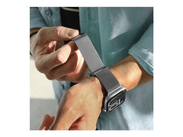 Vonmählen Milanese Loop 2 - Sløyfe for smart armbåndsur - 44/45/46/49 mm - sølv - for Apple Watch Hermès Series 9, SE 3, Series 10, Series 11, Seri...