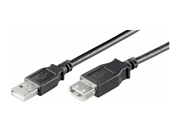 MicroConnect USB 2.0 - USB-forlengelseskabel - USB (hunn) til USB (hann) - USB 2.0 - 50 cm - svart
