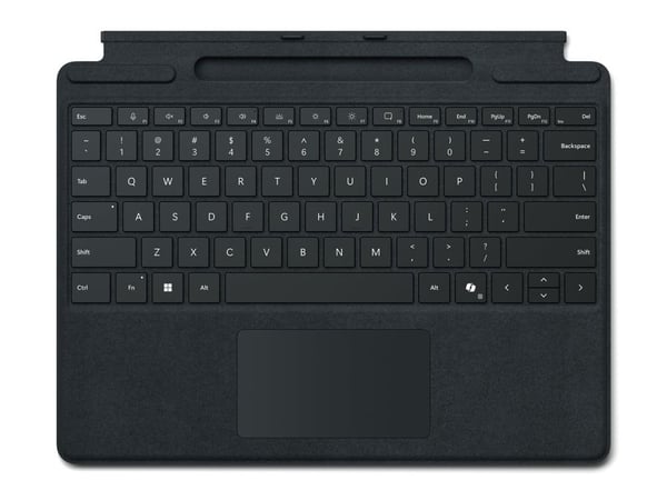 Microsoft Surface Pro Keyboard - Tastatur - med styrepute, akselerometer, lagrings- og ladebakke for Surface Slim Pen 2 - QWERTY - Spansk - svart -...