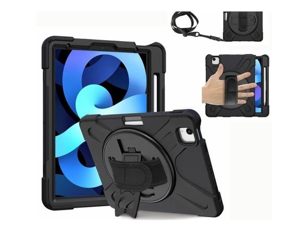 eSTUFF AUSTIN - Bagsidecover til nettbrett - grov - polykarbonat, silikon - sort - for Apple 11-tommers iPad Pro (M4)