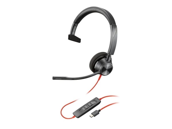 HP Poly Blackwire 3310 - Blackwire 3300 series - hodesett - on-ear - kablet - USB-C - svart - UC-sertifisert