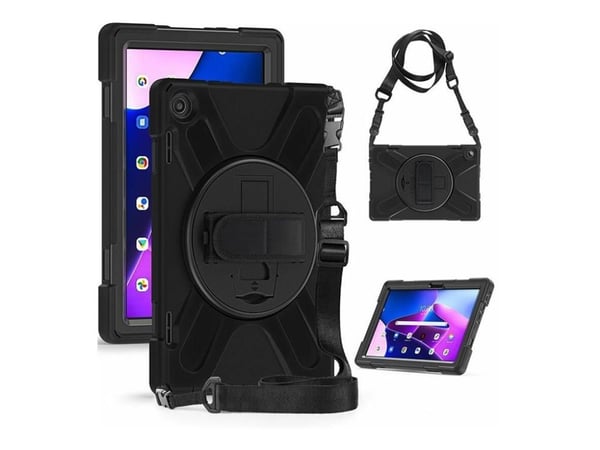 eSTUFF AUSTIN - Baksidedeksel for nettbrett - polykarbonat, silikon - svart - for Lenovo Tab M10 Plus (3rd Gen)