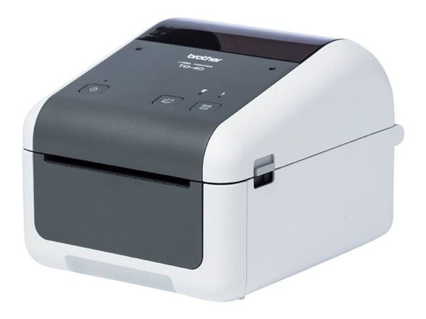 Brother TD-4210D - Etikettskriver - direktetermisk - Rull (11,8 cm) - 203 dpi - inntil 127 mm/sek - USB 2.0, seriell - hvit, grå