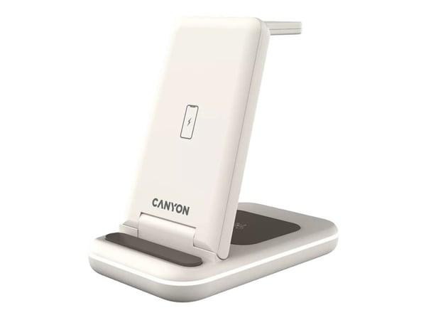 Canyon WS-304 - Trådløst ladestativ - 3-i-1 - 15 watt - 1.5 A - QC - cosmic latte