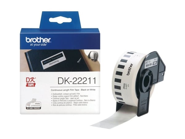 Brother DK-22211 - Hvit - Rull (2,9 cm x 15,2 m) merkelapper - for Brother QL-1050, QL-500, QL-550, QL-560, QL-570, QL-600, QL-650, QL-710, QL-720,...