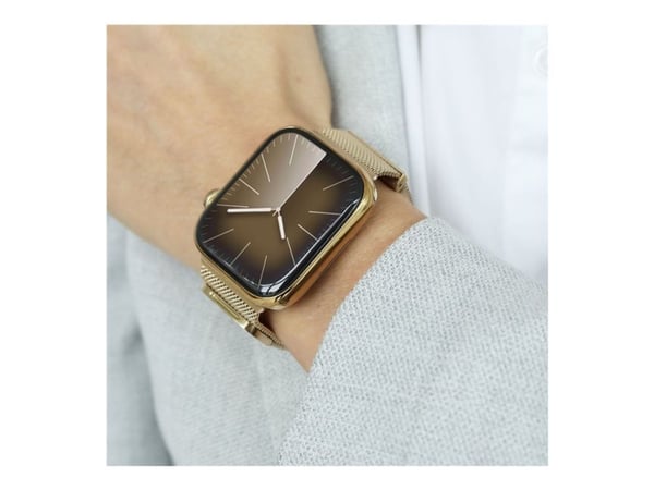 Vonmählen Milanese Loop 2 - Sløyfe for smart armbåndsur - 44/45/46/49 mm - gull - for Apple Watch Hermès Series 9, SE 3, Series 10, Series 11, Seri...
