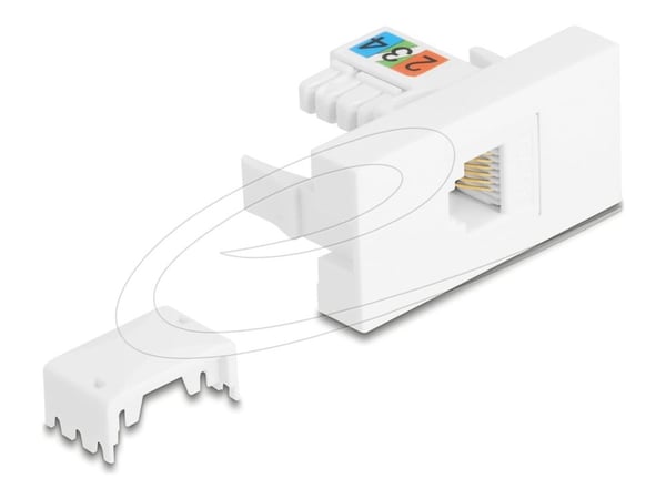 Delock Easy 45 -moduuli RJ12-pistorasiaan LSA UTP:hen valkoinen