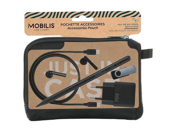 Mobilis - Pung for kabler / ladere / tilbehør - marineblå, svart